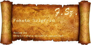 Fekete Szigfrid névjegykártya