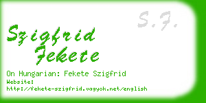 szigfrid fekete business card